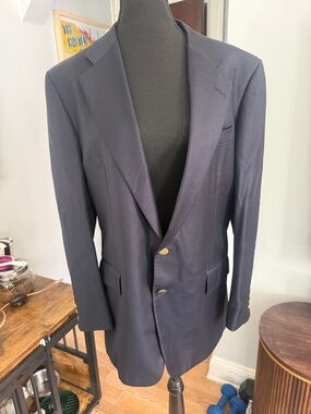 Barneys New York Navy Two-Button Men's Blazer